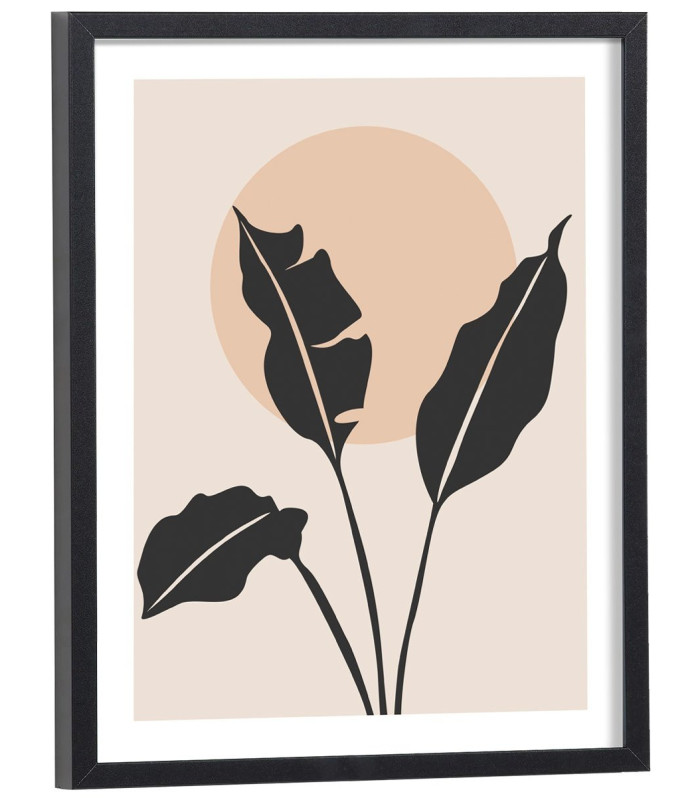 Tableau Abstrait feuilles soleil