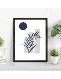 Tableau Abstrait formes gris bleu 2