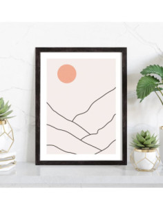 Tableau Abstrait montagne soleil 2