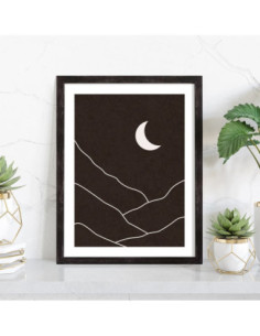 Tableau déco Abstrait montagne lune 2