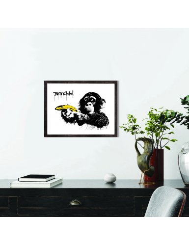 Poster et affiche - Banksy: Monkey with Banana [Poster]
