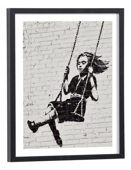 Tableau Banksy - Petite fille sur sa balançoire