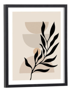 Tableau Abstrait formes et plantes