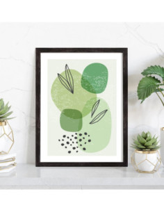 Tableau Abstrait formes vert Irene 2