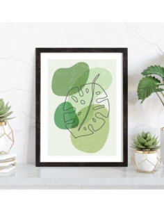 Tableau décoration Abstrait formes vert William 2
