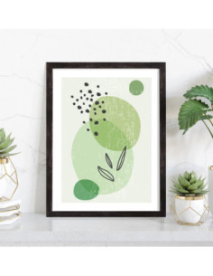 Tableau Abstrait formes vert Velvet 2