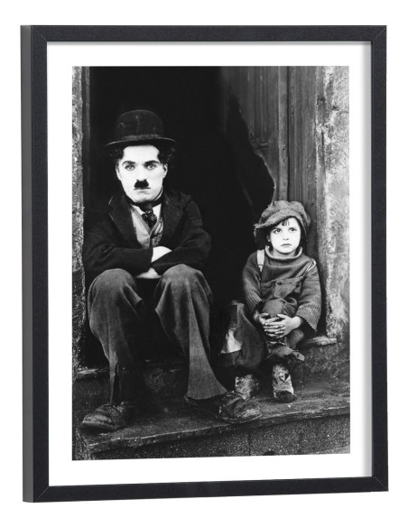 Affiche Charlie Chaplin The Kid - Tableau noir et blanc
