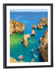 Affiche Crique paradisiaque avec barques