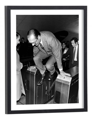 Tableau Jacques Chirac noir et blanc