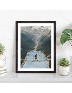 Affiche Pont suspendu randonneur 2