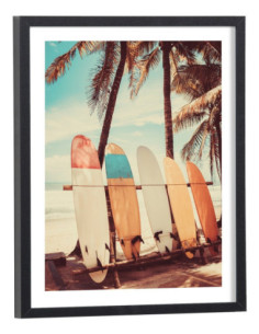Affiche Planches de surf et palmiers