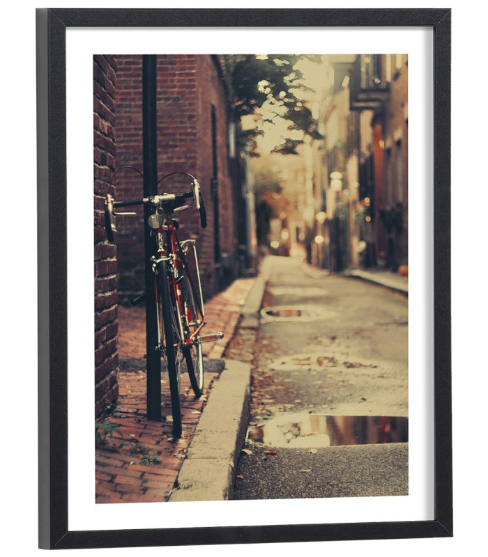 Affiche Vélo dans une ruelle vintage