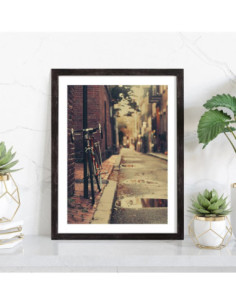 Affiche Vélo dans une ruelle vintage 2