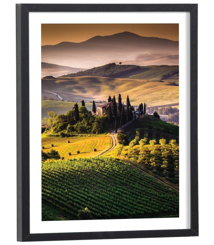 Affiche paysage champs en Toscane