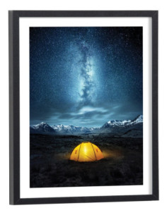 Affiche Campeur ciel étoilé en montagne