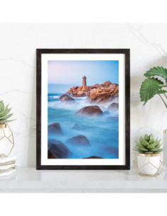 Affiche paysage Phare dans la mer agitée 2