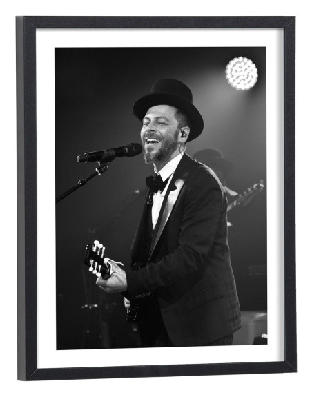 Tableau Christophe Maé concert noir et blanc