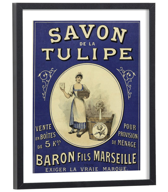 Affiche publicité ancienne savon tulipe