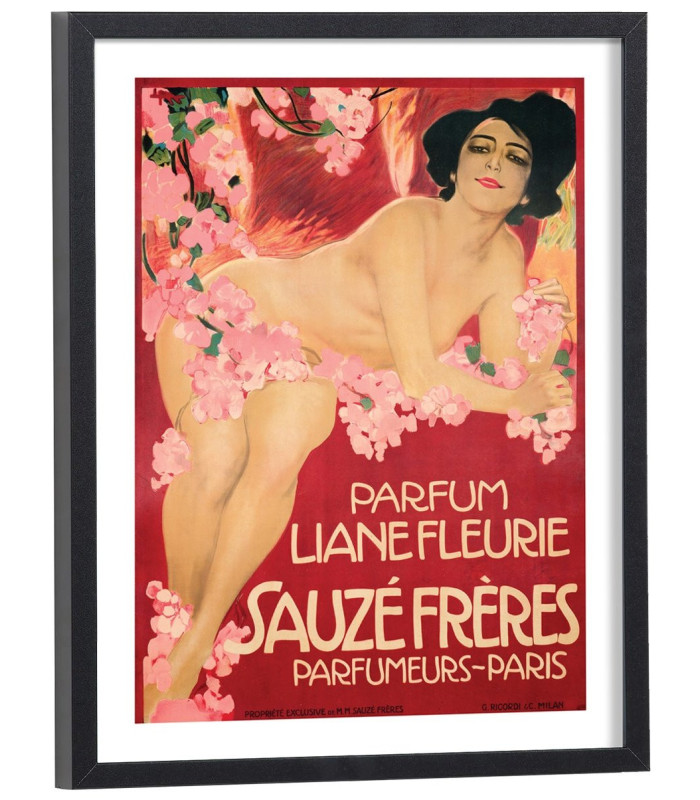 Affiche Pub vintage parfum Liane fleurie
