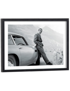 Affiche James Bond vintage - Tableau cinéma noir et blanc