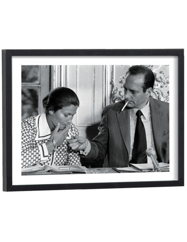 Affiche Jacques Chirac & Simone Veil cigarette