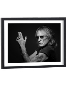 Affiche du chanteur Christophe noir et blanc
