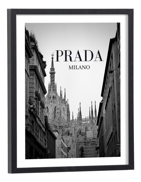 Tableau Prada Milano - Affiche Luxe noir et blanc