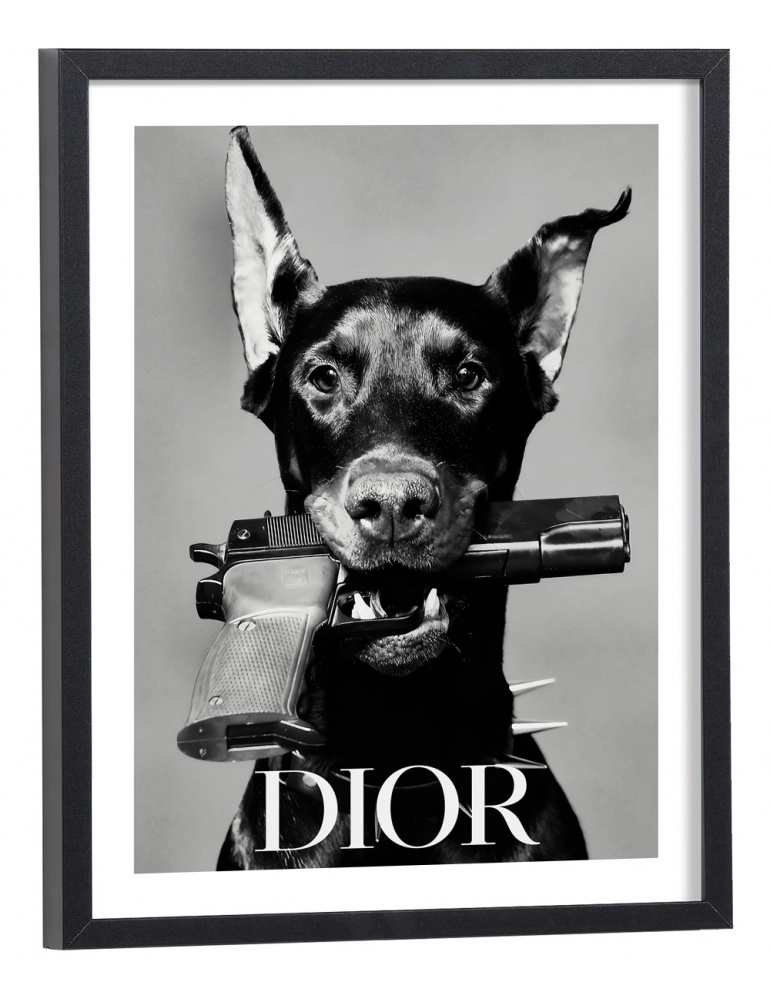 Tableau Dior chien revolver Luxe