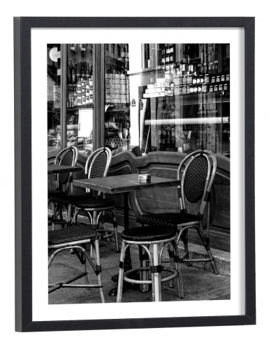 Tableau Caf parisien Affiche noir et blanc