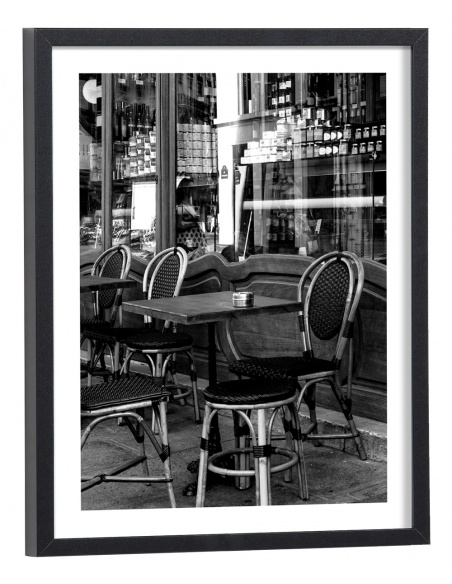 Affiche Café et cigarette, noir & blanc l.80 x H.60 cm