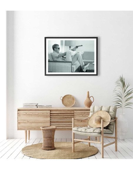  Tableau Steve McQueen pistolet