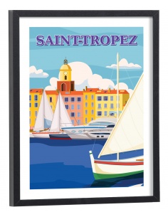 Affiche Saint-Tropez vintage