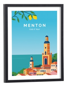 Affiche Menton vintage