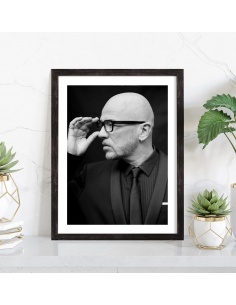 Affiche de Pascal Obispo en noir et blanc 2