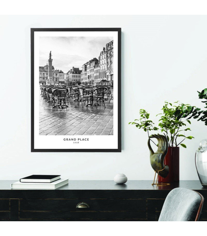  Affiche ville de Lille noir et blanc