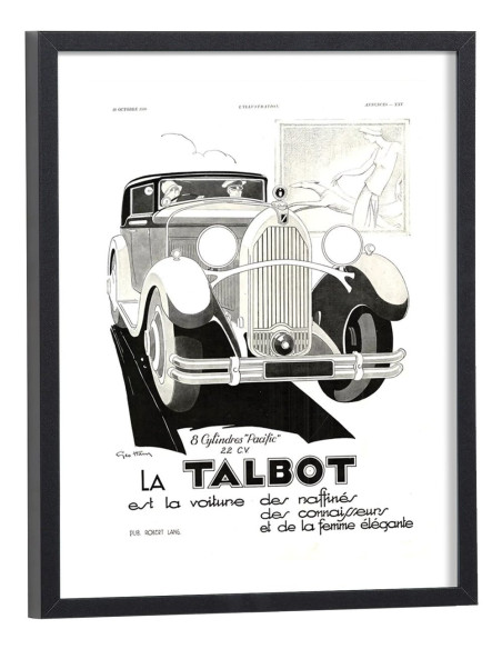 Affiche publicitaire Talbot ancienne