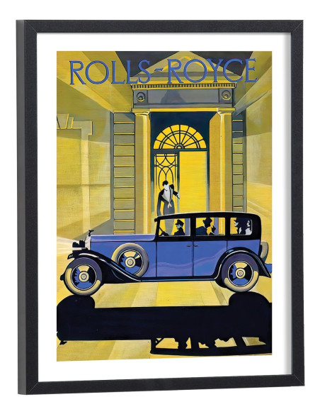 Affiche Pub Rolls-Royce - Tableau automobile vintage