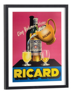 Affiche Pub Ricard - Cinq volumes d'eau