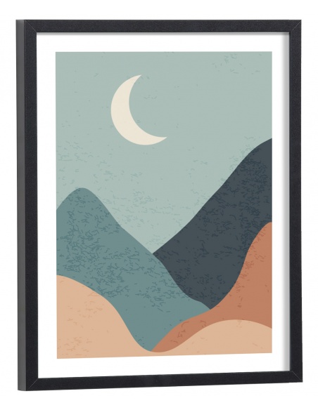 Tableau Abstrait montagne lune