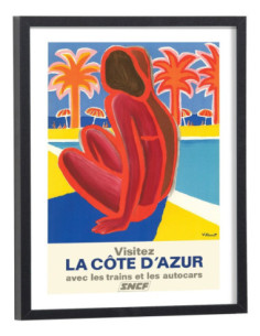 Affiche Pub SNCF Côte d'Azur vintage