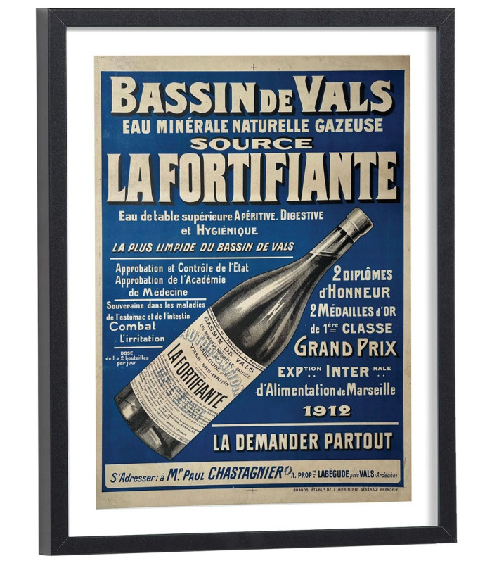 Affiche Pub bassin de Vals eau Minérale Naturelle Gazeuse Source