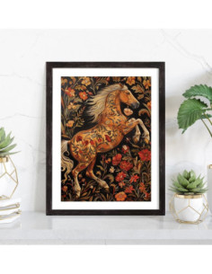 Affiche Cheval William Morris vintage 2