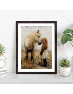 Affiche Cheval et petite fille 2