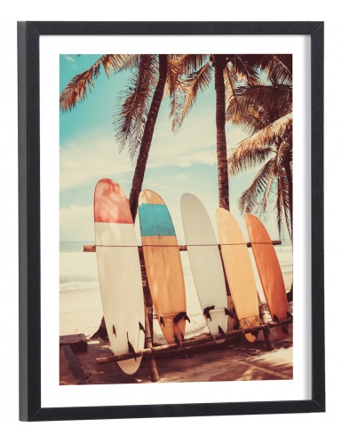 Tableau Planches de surf et palmiers