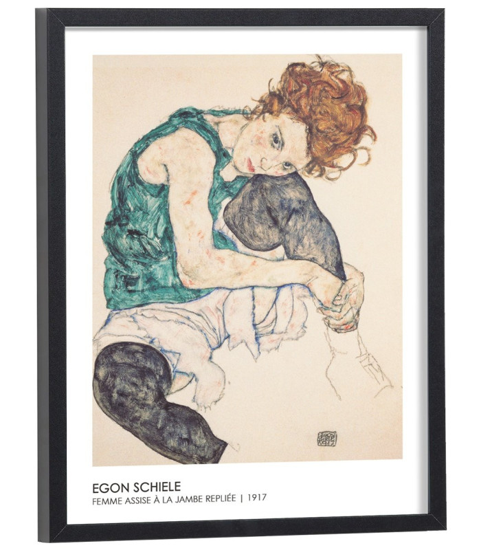 Affiche Reproduction Egon Schiele - Femme assise à la jambe repliée
