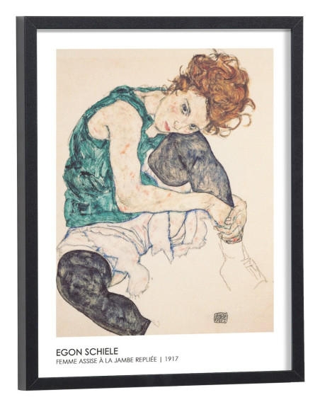 Affiche Reproduction Egon Schiele - Femme assise à la jambe repliée