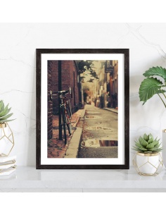 Affiche Vélo dans une ruelle vintage 2