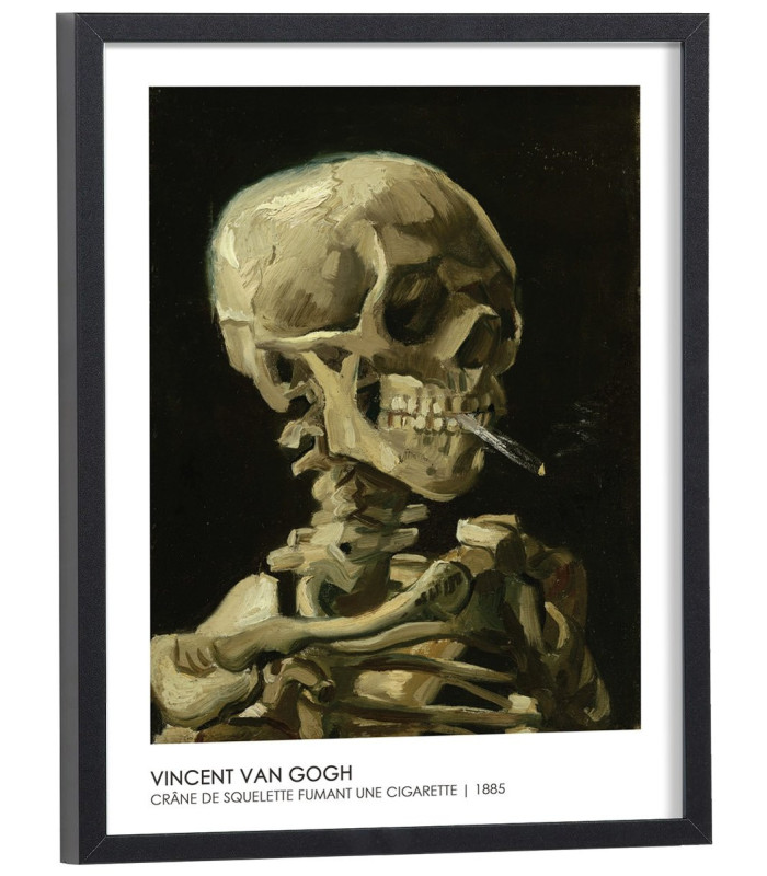 Affiche Reproduction Vincent Van Gogh - Crâne de squelette fumant une cigarette
