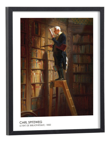 Affiche Reproduction Carl Spitzweg - Le Rat de bibliothèque