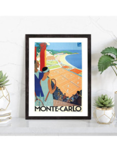 Affiche tennis vintage Monte Carlo 2